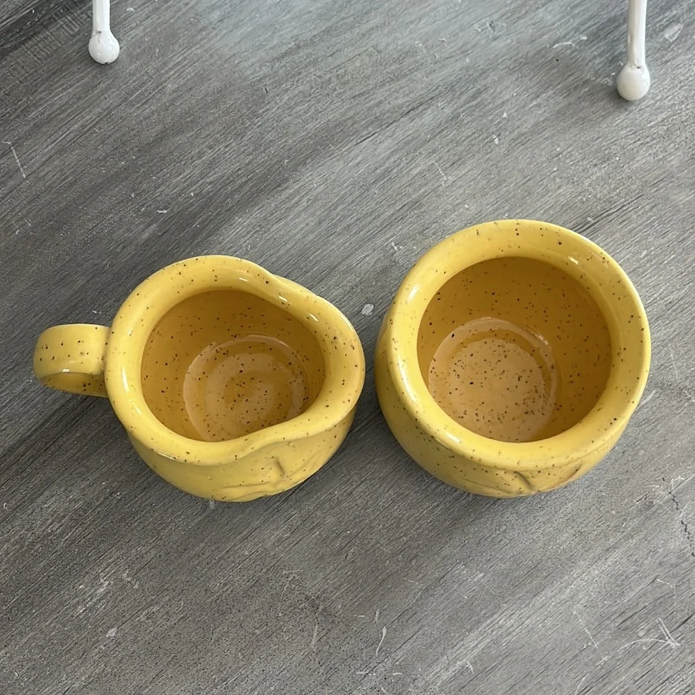 Handcrafted Pottery Sugar and Creamer Set